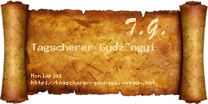 Tagscherer Gyöngyi névjegykártya